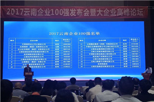 以晴集團(tuán)紅河凱立特科技上榜2017云南企業(yè)100強(qiáng)
